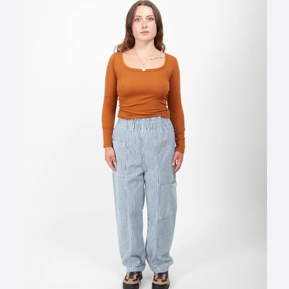 GRAVEL & GOLD Painter Pants - Conductor Stripe Cut and Sewn In California Size 5